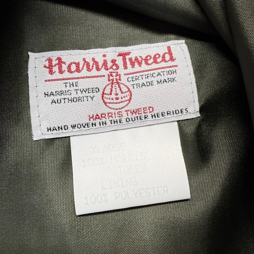 Harris Tweed Men's 2 Piece Wool Herringbone Blazer Vest Suit Set Gray 44